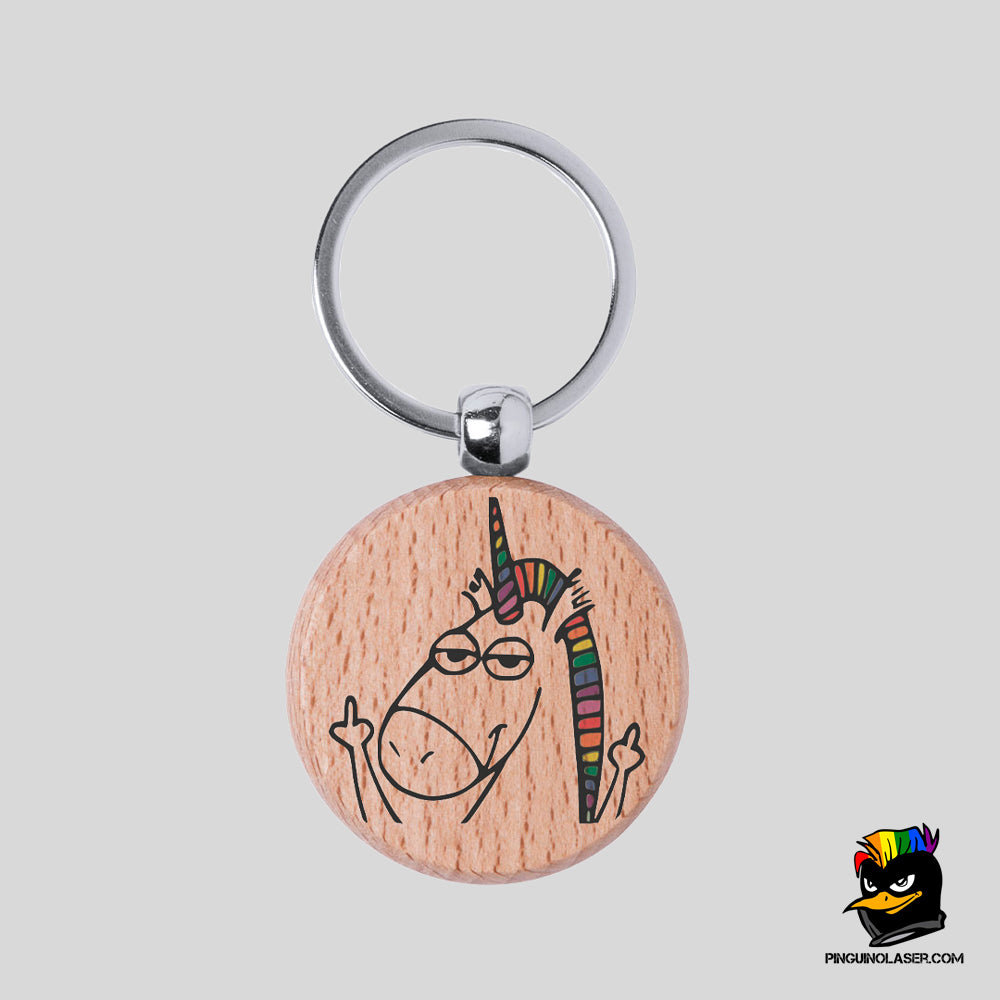 Printed Natural Wood Keychain