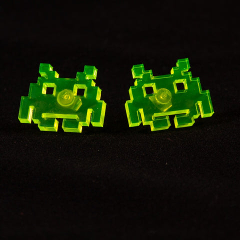 Pendientes Space Invaders Fluor Verde