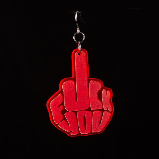 Pendientes Fuck You Fluor Rojo