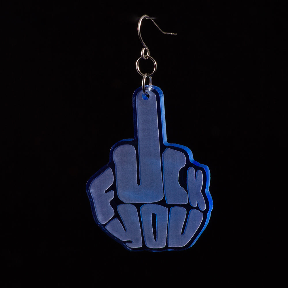 Pendientes Fuck You Fluor Azul