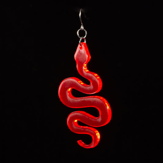 Pendientes Serpiente Fluor Rojo