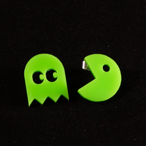 Pendientes Pac-man color sólido Verde