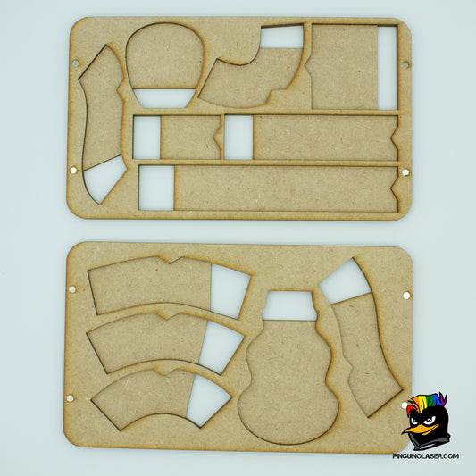 bandeja madera gaslands wooden gaslands tray. Imagen de los dos pisos de reglas.