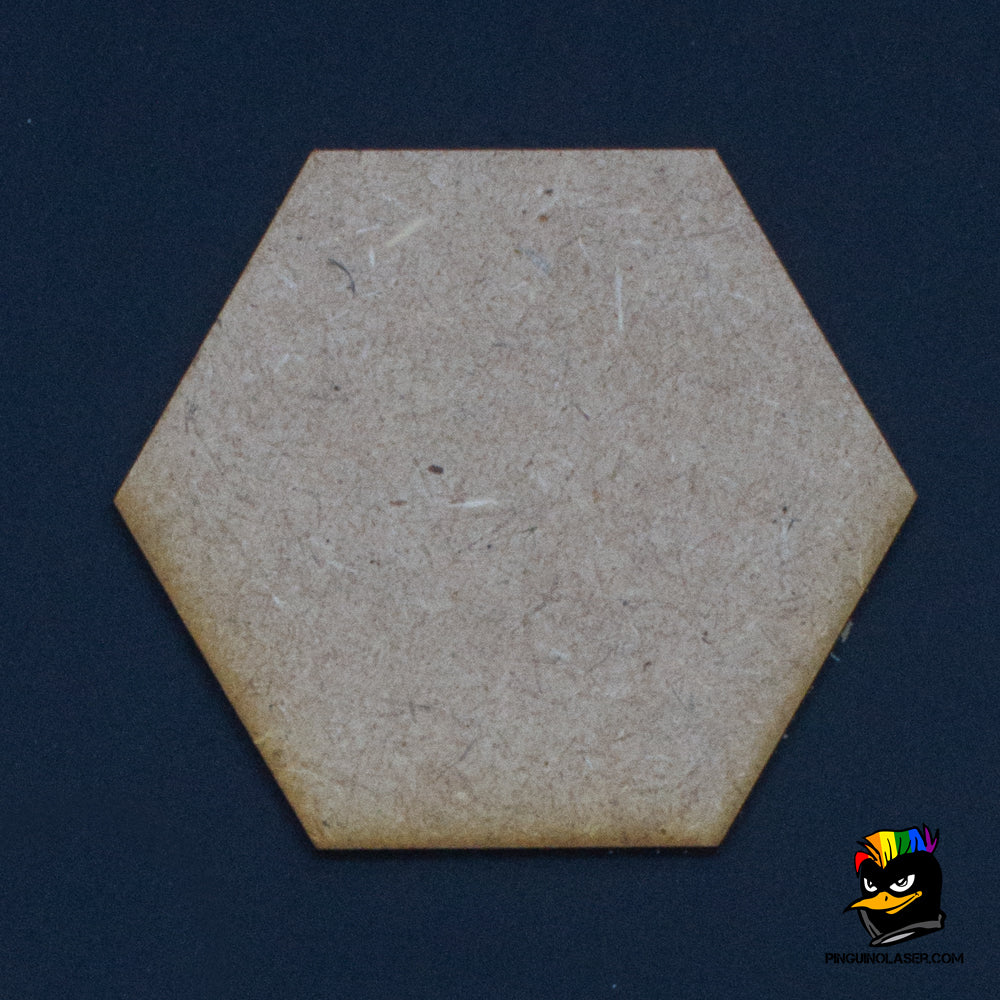 Pack 5 hexagonal wooden bases 75 mm