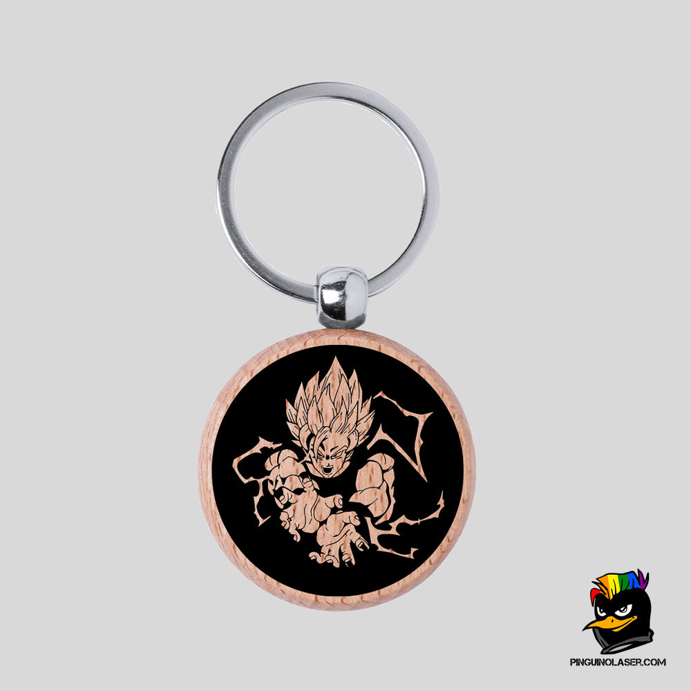 Printed Natural Wood Keychain