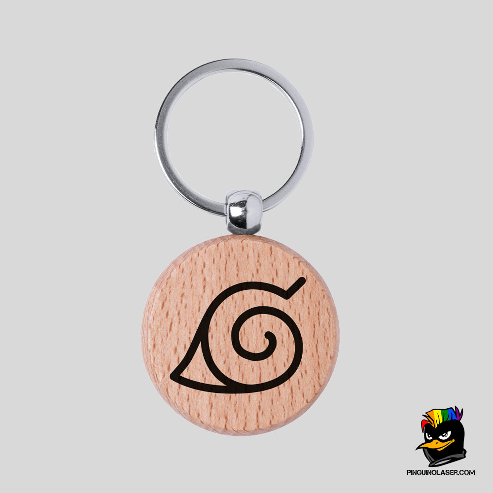 Printed Natural Wood Keychain