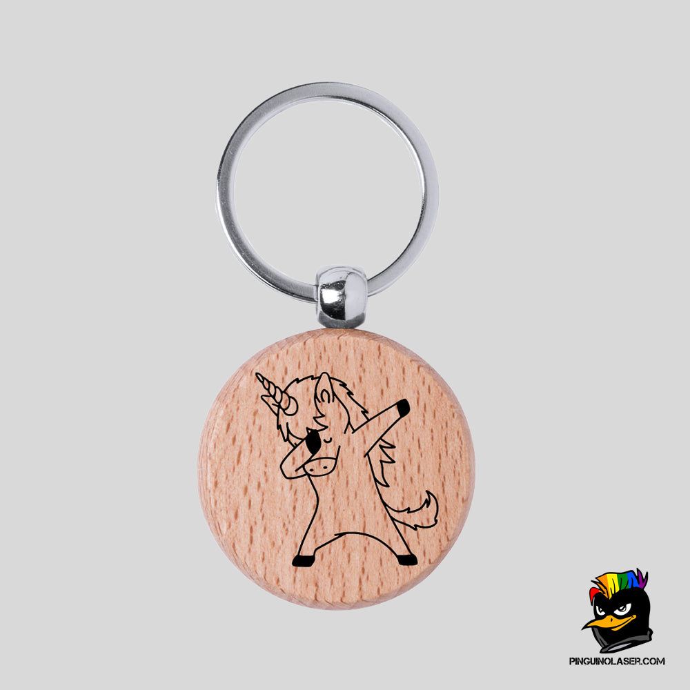 Printed Natural Wood Keychain