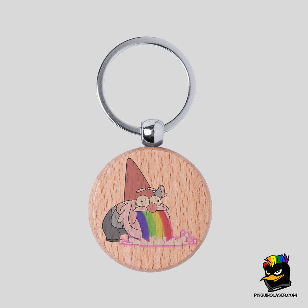 Printed Natural Wood Keychain