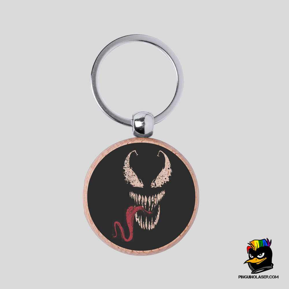 Printed Natural Wood Keychain