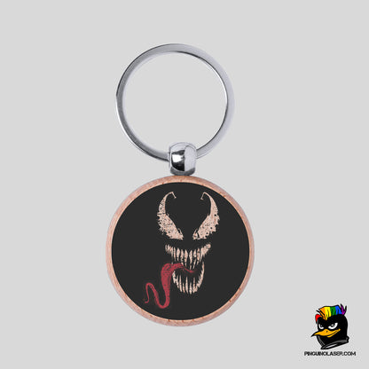 Printed Natural Wood Keychain