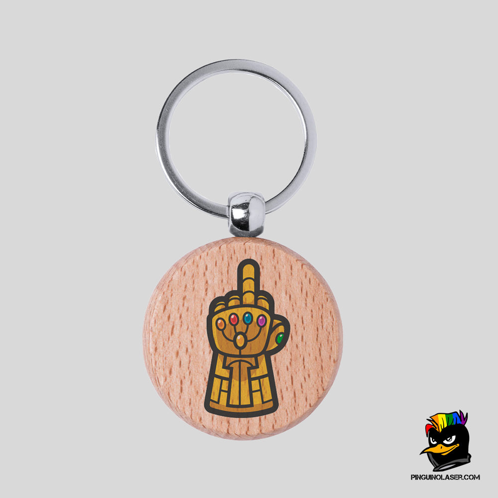 Printed Natural Wood Keychain