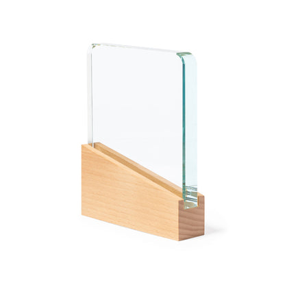 Trofeo cristal+madera recto
