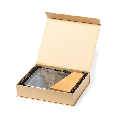 Trofeo cristal+madera recto