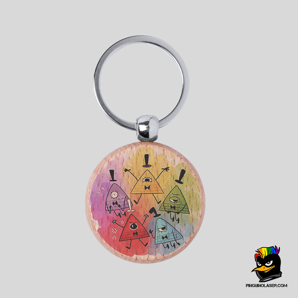 Printed Natural Wood Keychain