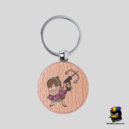 Printed Natural Wood Keychain