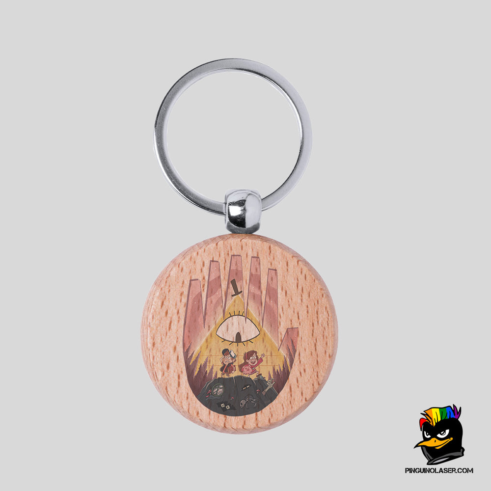 Printed Natural Wood Keychain