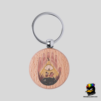 Printed Natural Wood Keychain