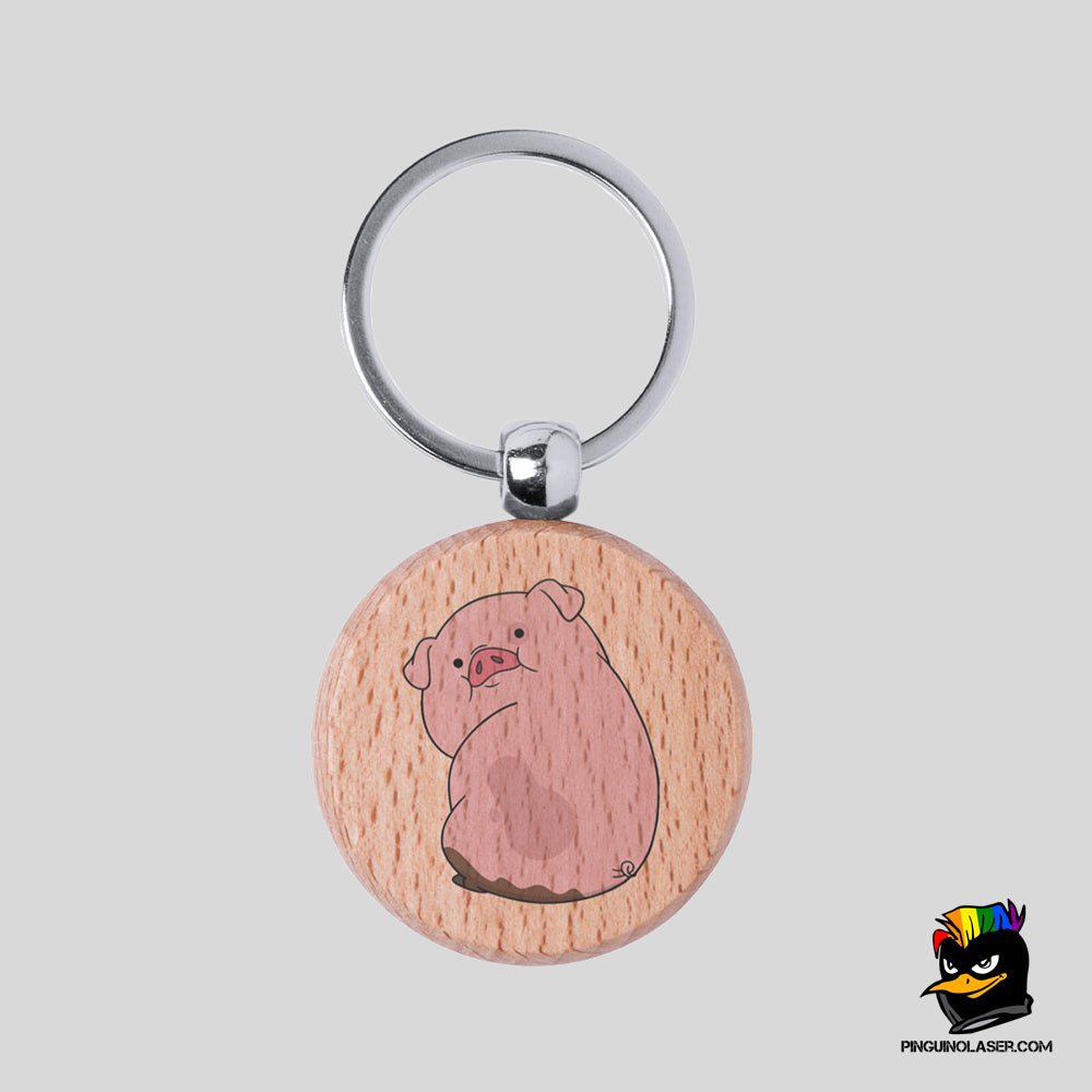 Printed Natural Wood Keychain