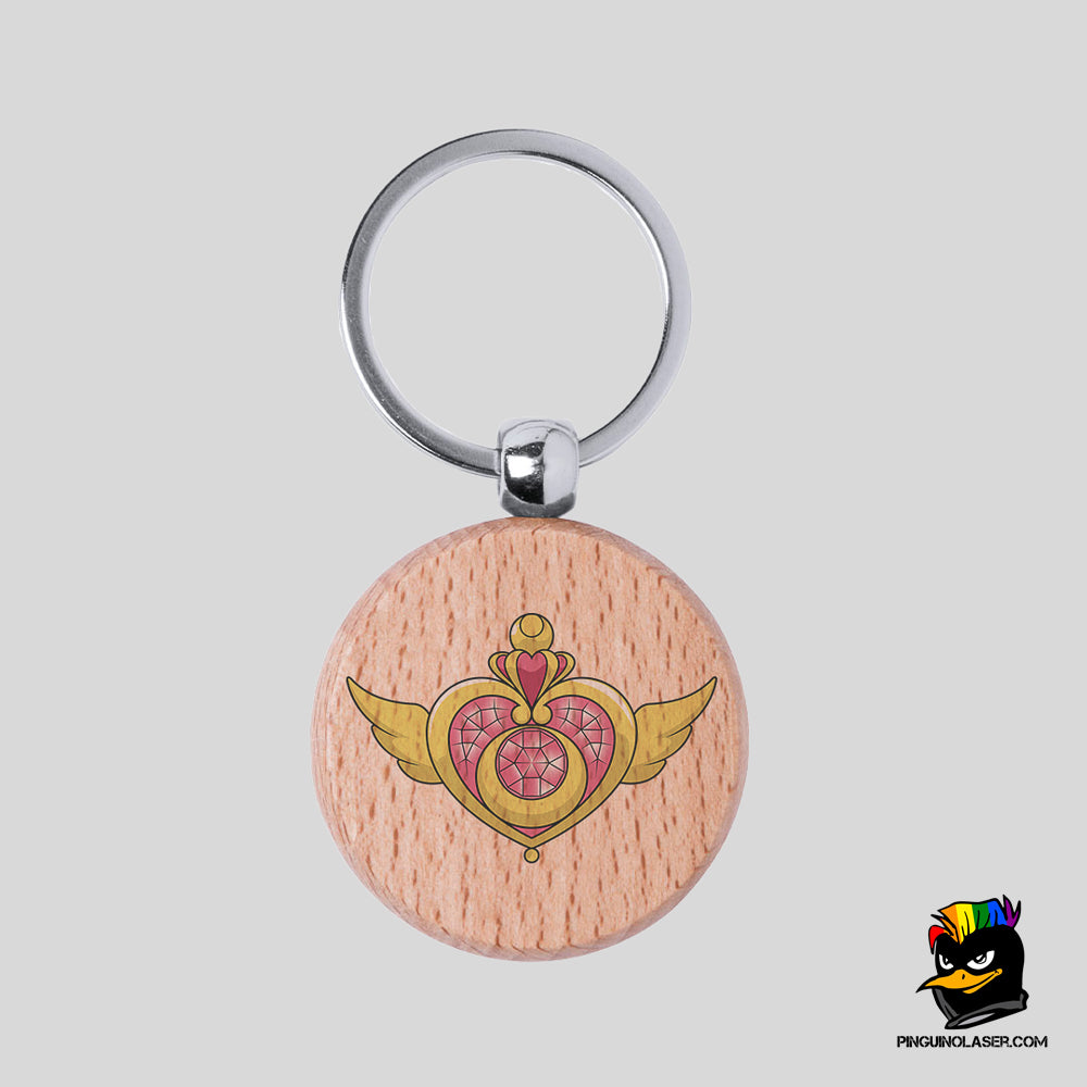 Printed Natural Wood Keychain