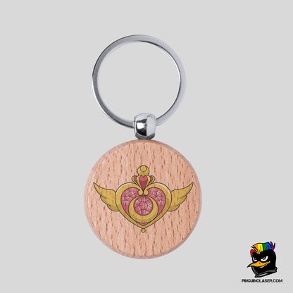 Printed Natural Wood Keychain