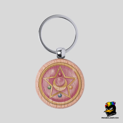 Printed Natural Wood Keychain