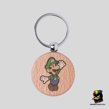 Printed Natural Wood Keychain