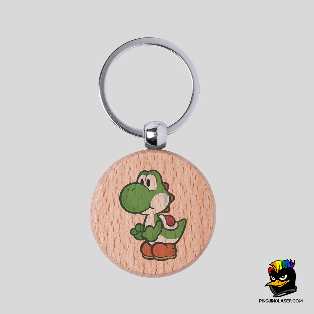 Printed Natural Wood Keychain