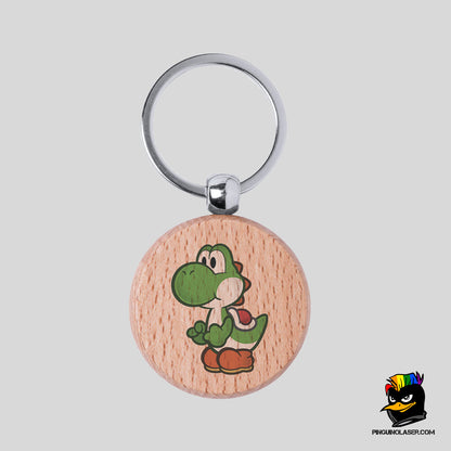Printed Natural Wood Keychain