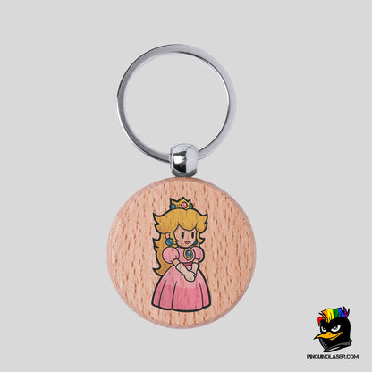Printed Natural Wood Keychain