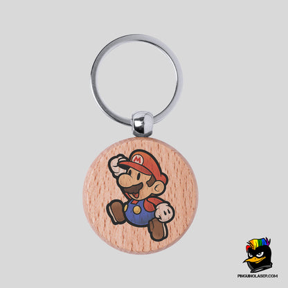Printed Natural Wood Keychain
