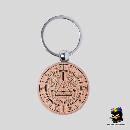 Printed Natural Wood Keychain