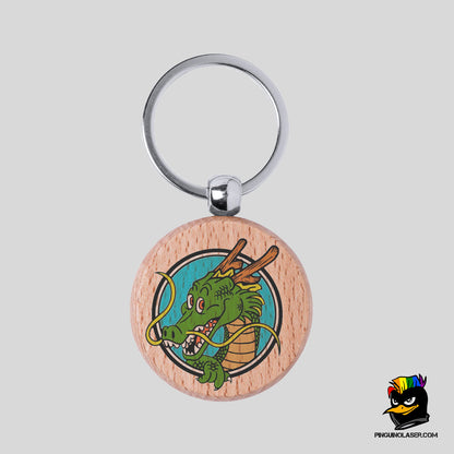 Printed Natural Wood Keychain