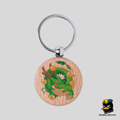 Printed Natural Wood Keychain