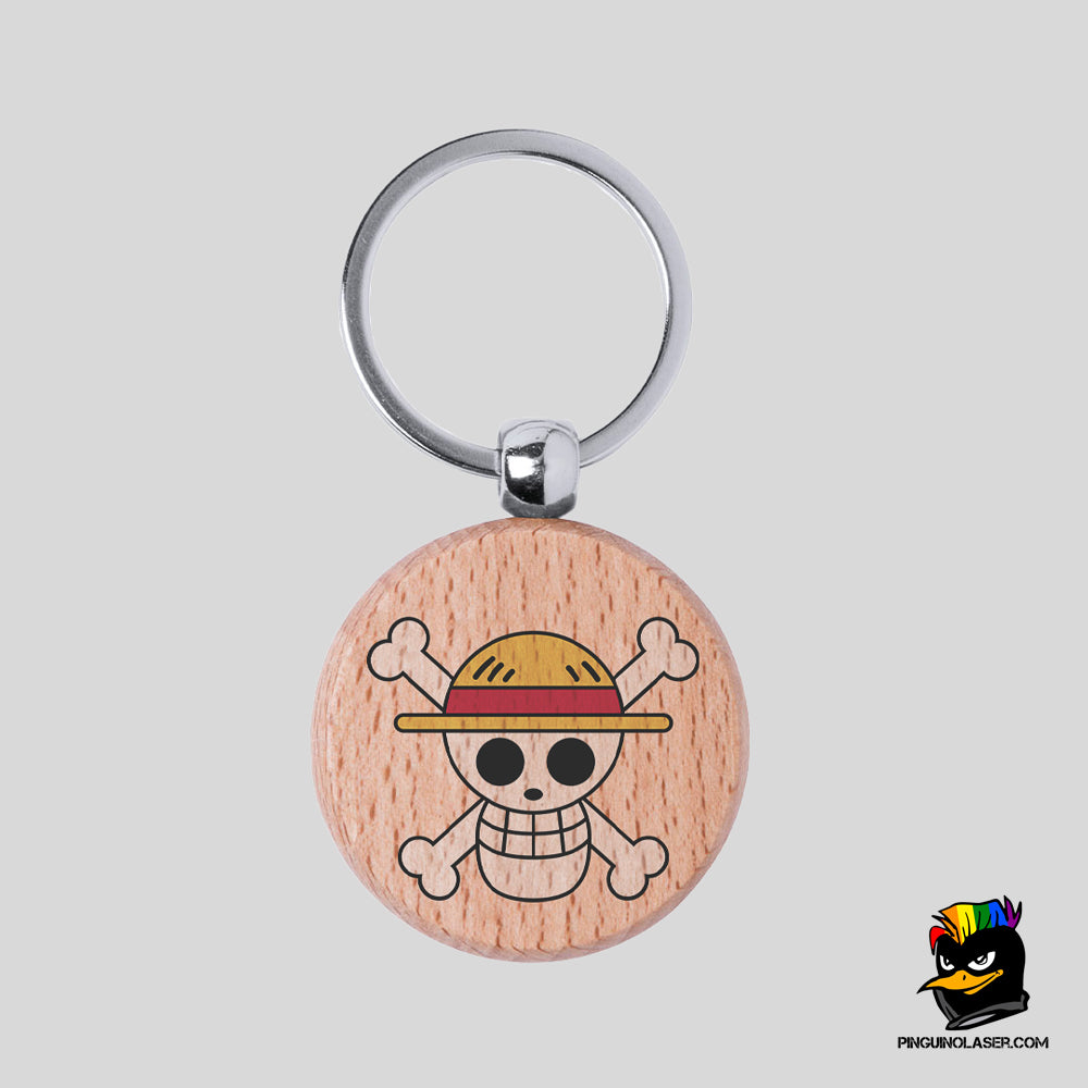 Printed Natural Wood Keychain