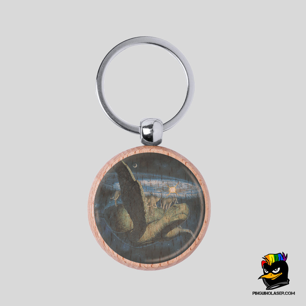 Printed Natural Wood Keychain