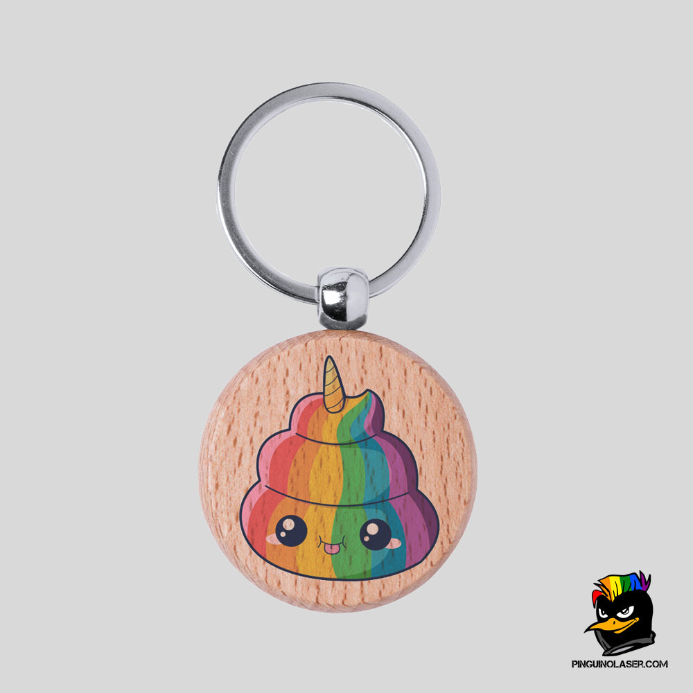 Printed Natural Wood Keychain