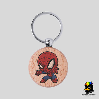 Printed Natural Wood Keychain