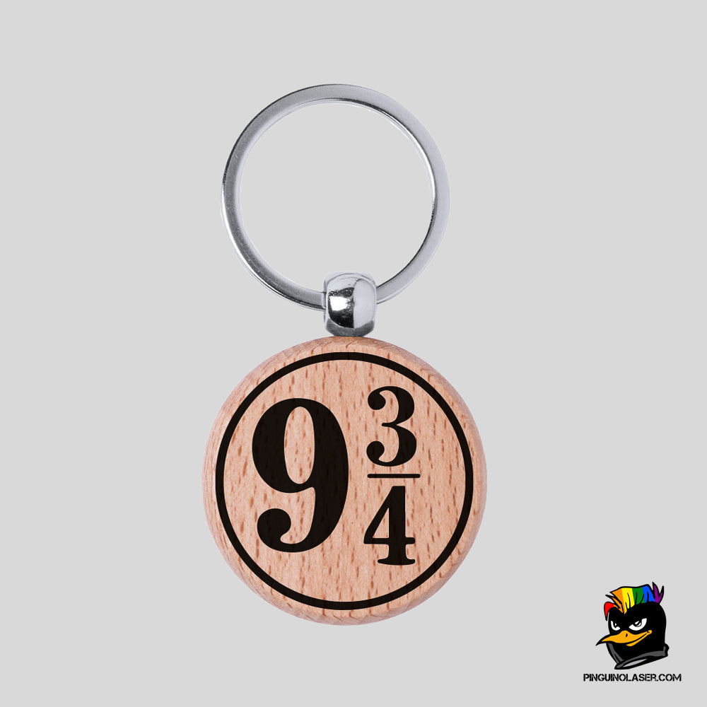 Printed Natural Wood Keychain