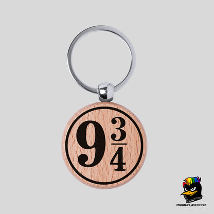Printed Natural Wood Keychain
