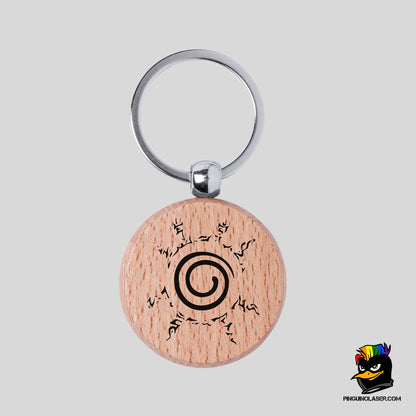 Printed Natural Wood Keychain