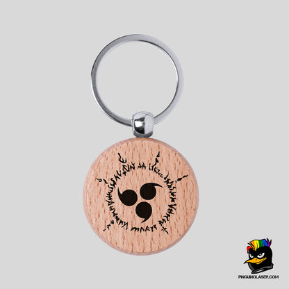 Printed Natural Wood Keychain