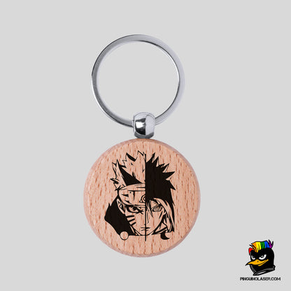 Printed Natural Wood Keychain