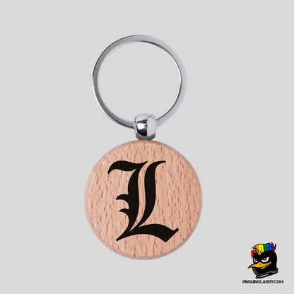 Printed Natural Wood Keychain