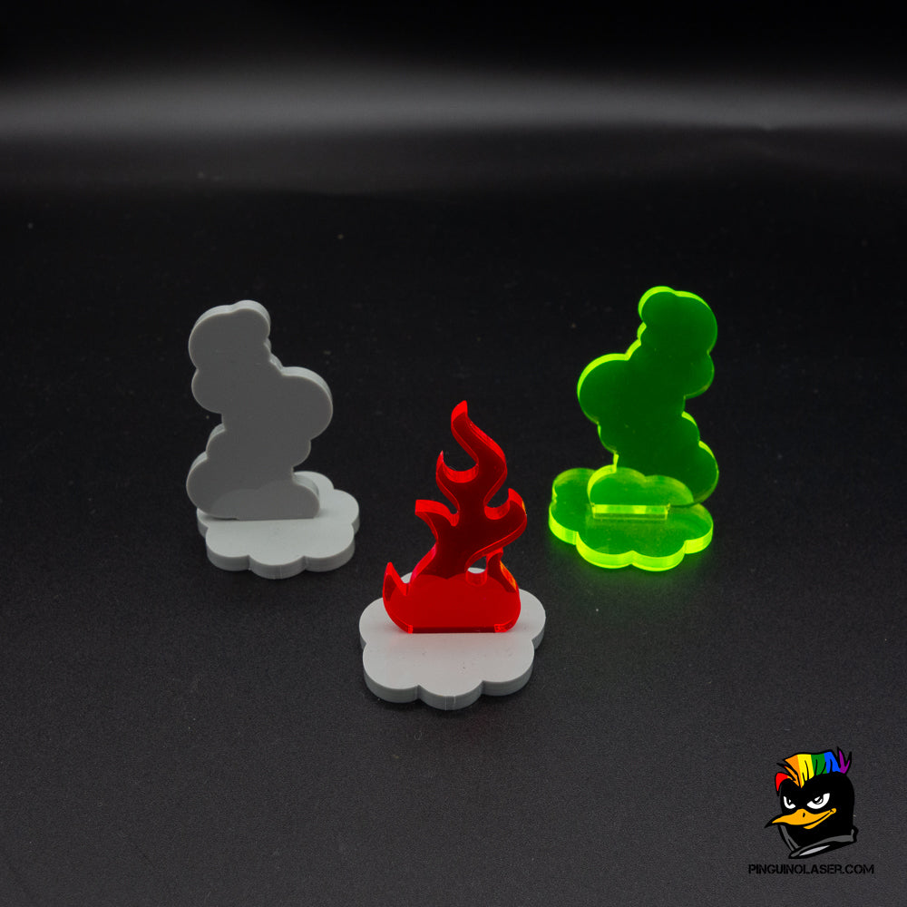 Marcadores fuego y humo