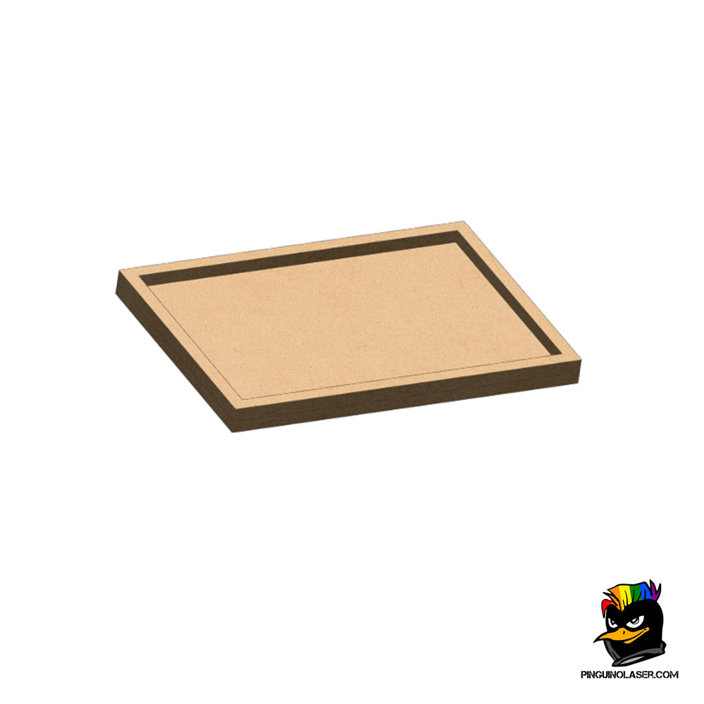 Square/rectangular wooden bases with rim