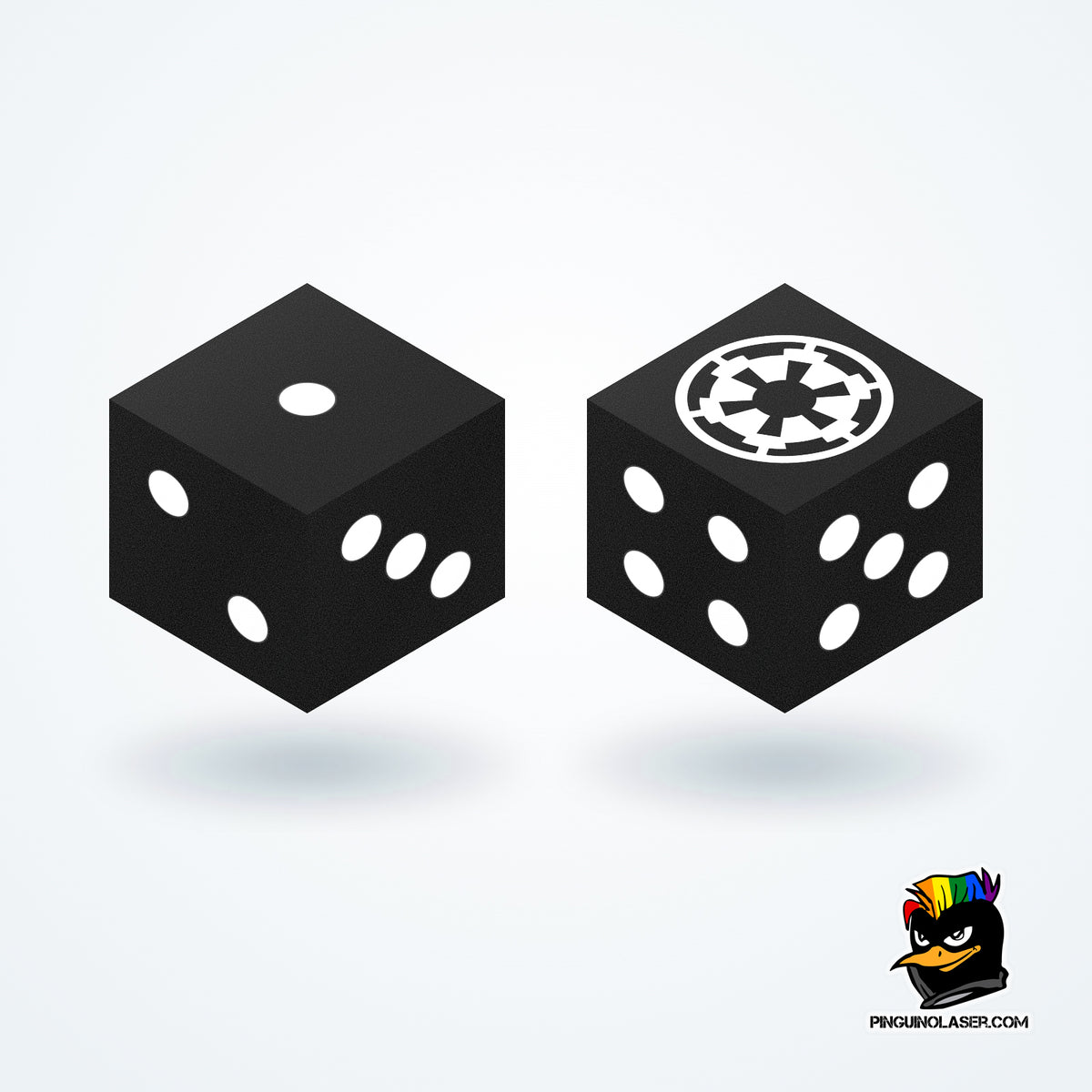 Dado Imperio negro con símbolo blanco