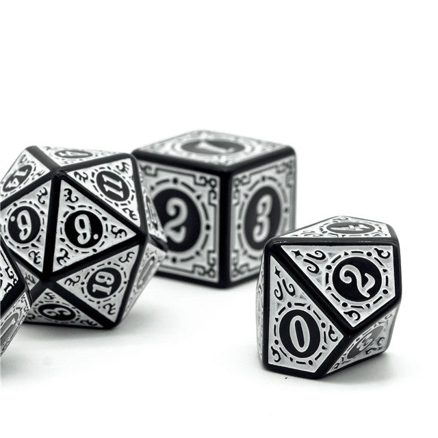 Set of black and white dice