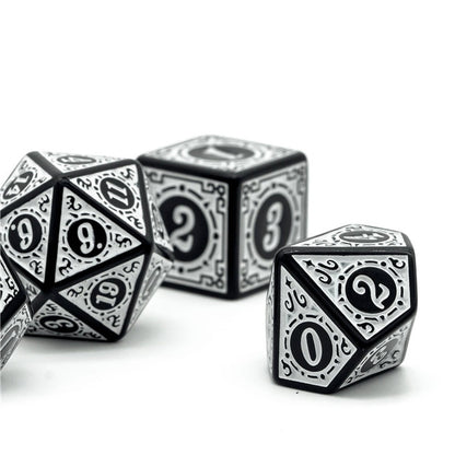 Set of black and white dice