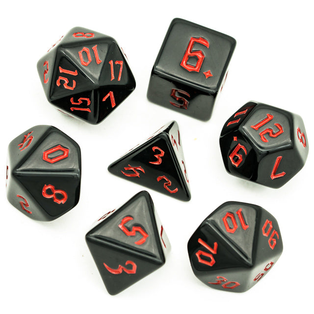 Opaque Black Dice Set