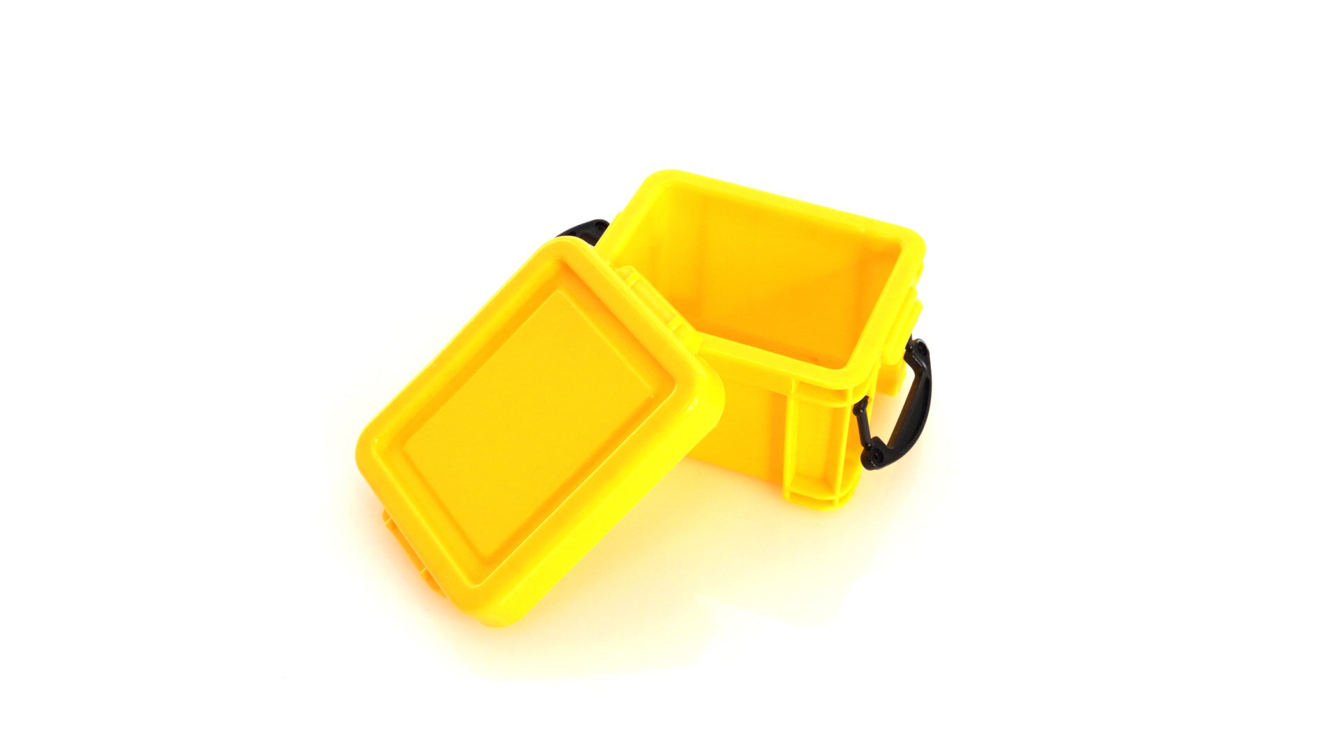 Foto cajita amarilla multiusos abierta.